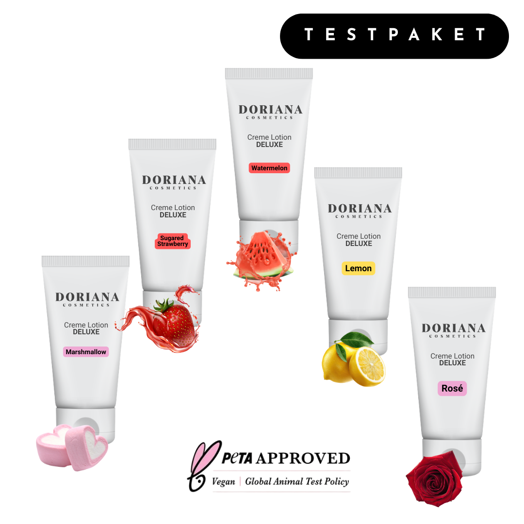 Testpaket | 5 x Creme Lotion DELUXE | Duft: Sugared Strawberry, Lemon, Marshmallow, Rosé, Watermelon