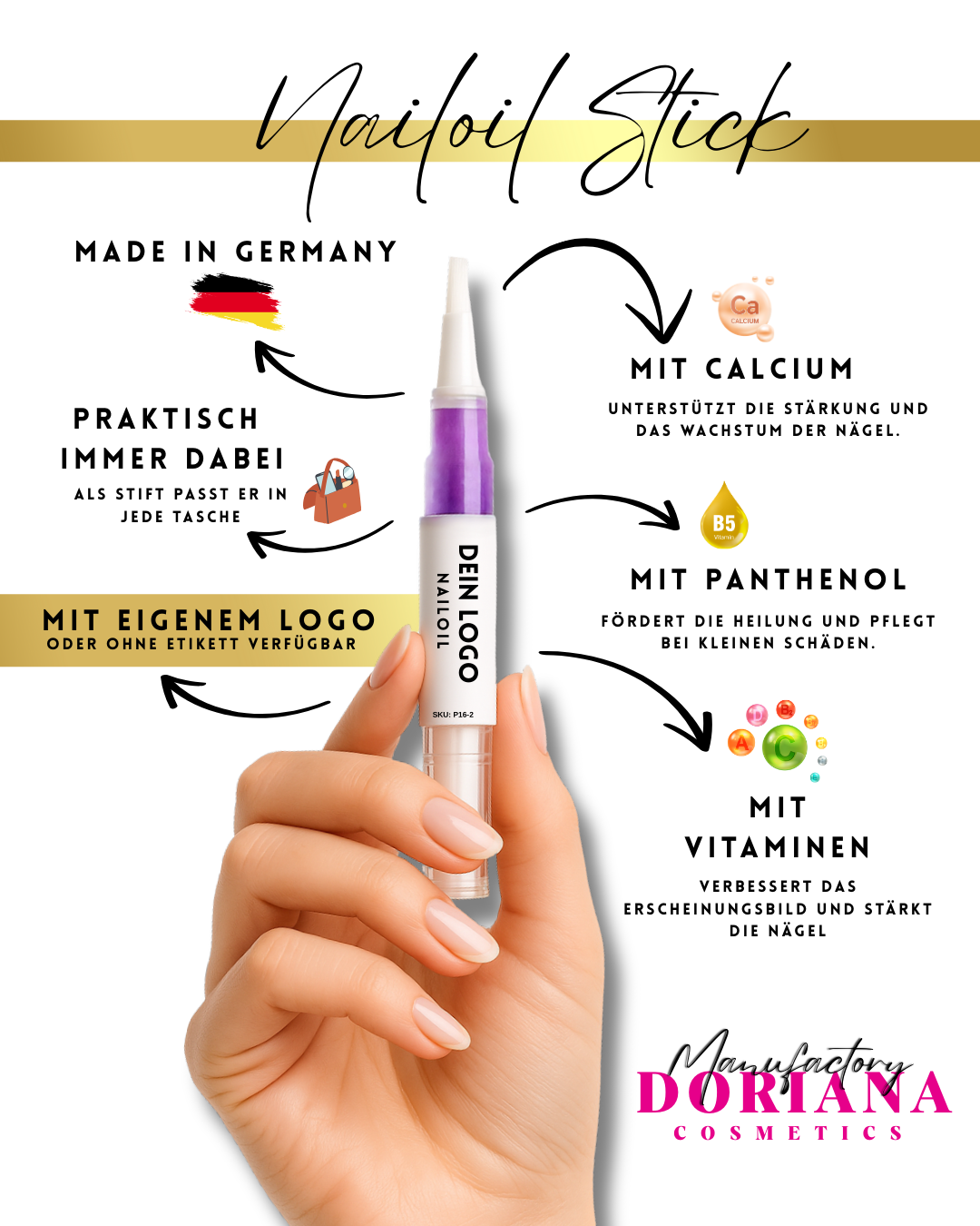 Nagelölstifte mit Panthenol, Calcium und Vitamine